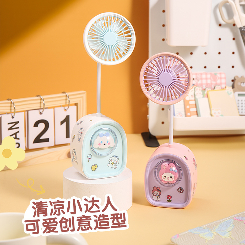 Cute Pet Mini Space Capsule Pencil Sharpener Fan Student Desk Ornaments Little Fan Foreign Trade Cartoon Usb Electric Fan