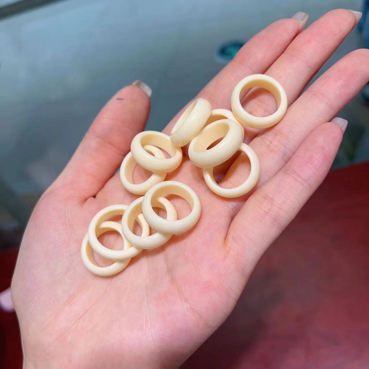 象牙果宽版跑环配件配饰 diy手链项链配饰文玩佛珠饰品配件 直径2