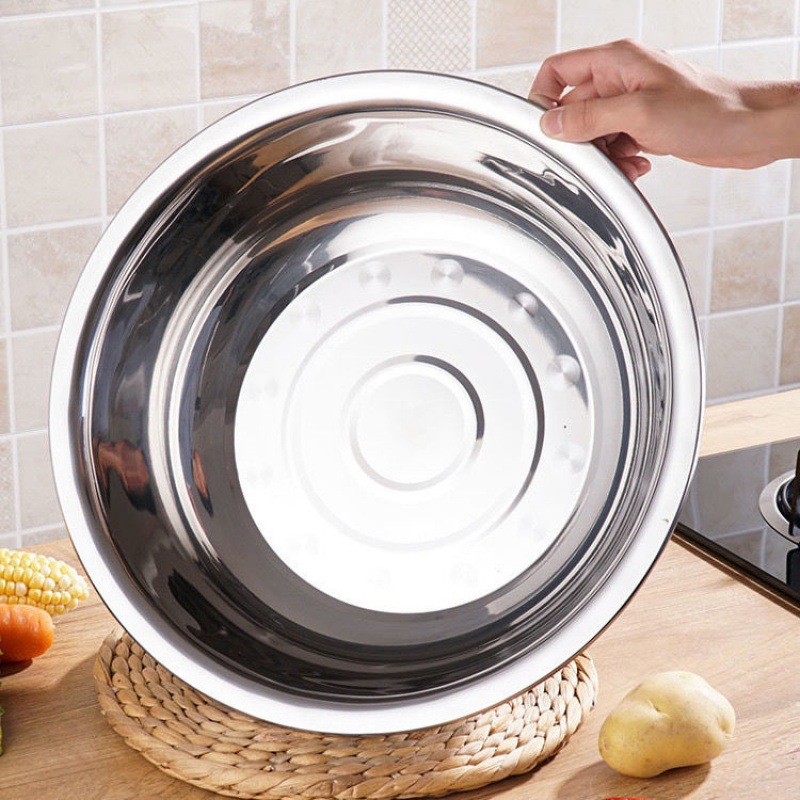 盆子批发不锈钢厚大盆和面盆洗菜盆圆形洗脚盆洗脸盆水煮鱼调料盆