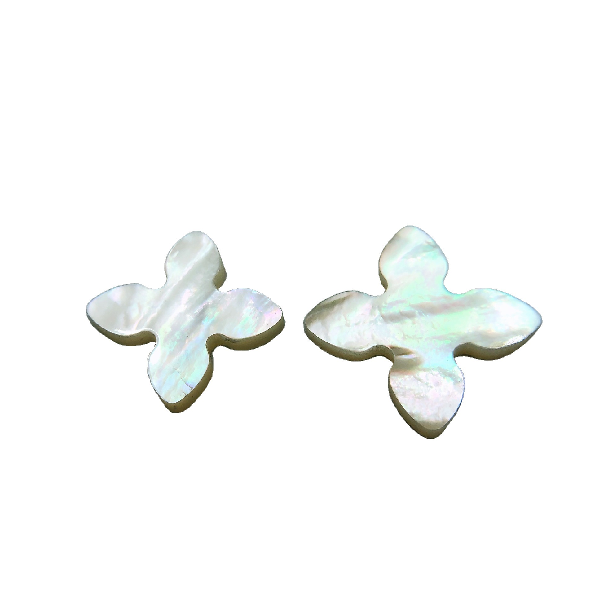 新型白贝四叶草1717十字架白贝裸石工艺品宝石镶嵌diy饰品