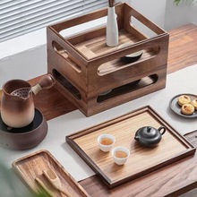 日式多功能木质多宝格百宝箱有盖茶具收纳盒茶柜茶台储藏式置物架