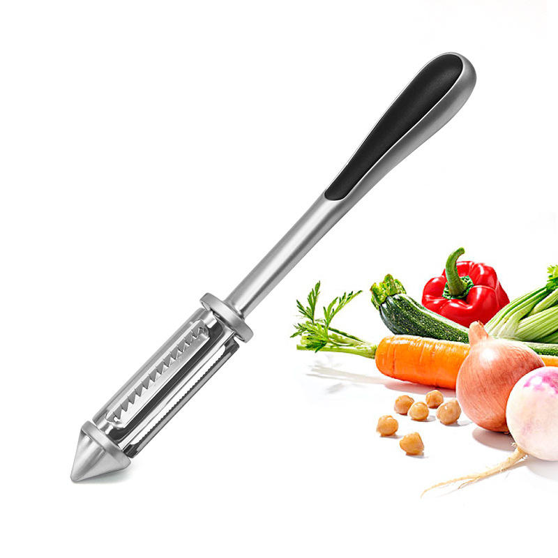 不锈钢三合一削皮刀 多功能削皮器 刨丝器刮皮刀瓜刨水果刨丝工具