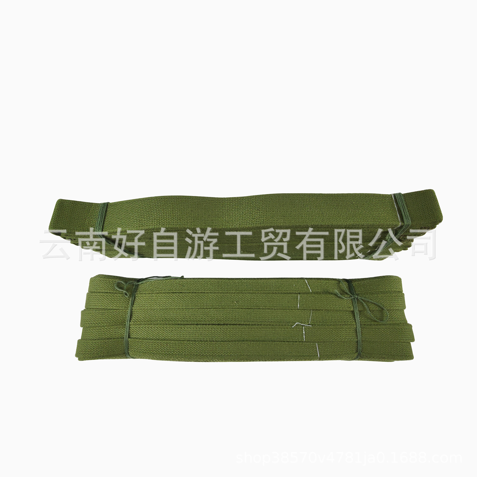 批发军绿色制式背包带宽窄一副打包绳背包绳帆布编织带军训绳子