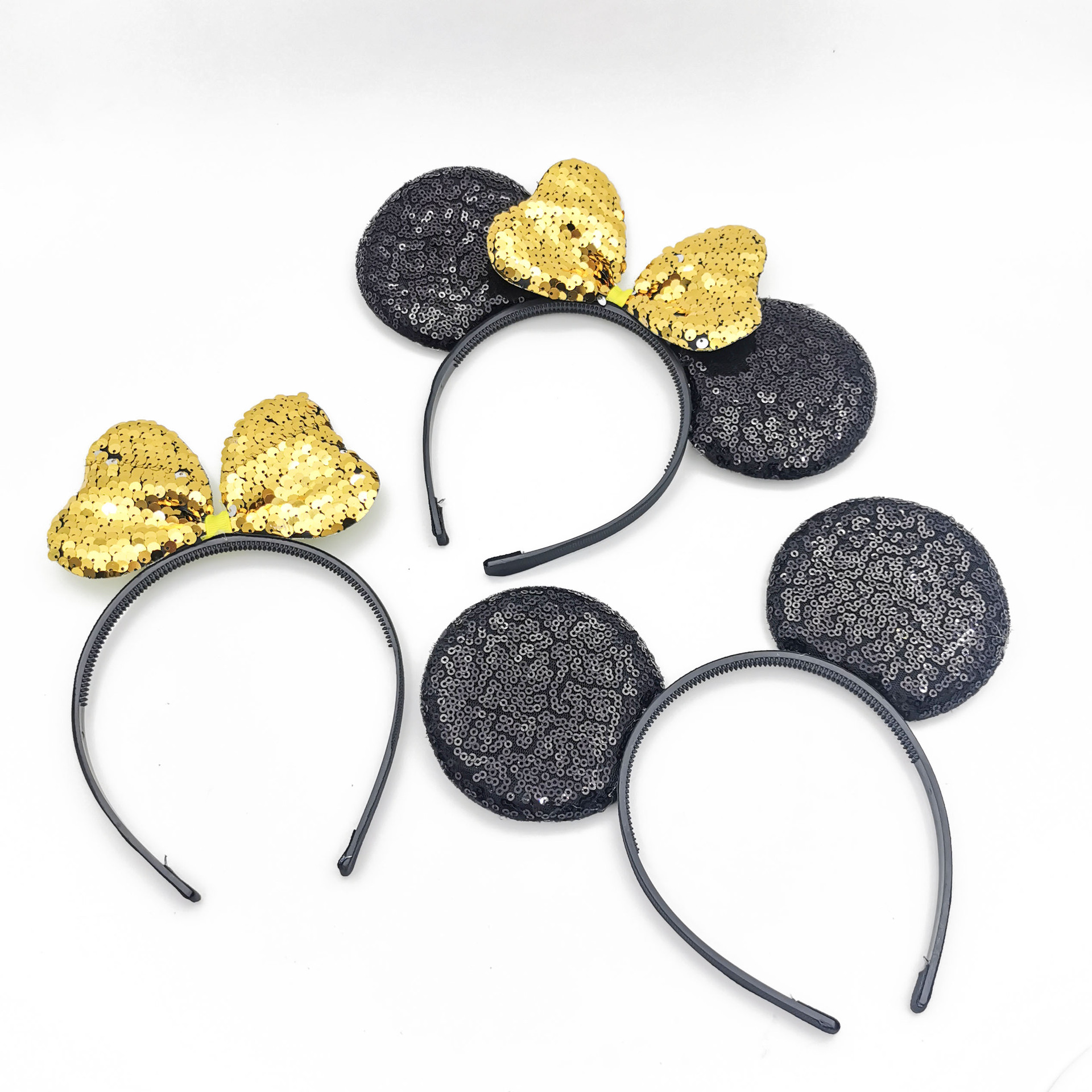 厂家批发米奇发箍发饰黑亮片耳朵米老鼠头箍洗脸压头发头饰儿童