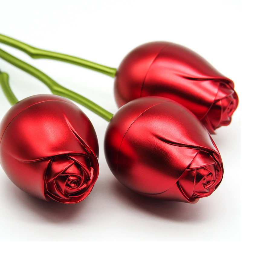 新款创意金属玫瑰花七夕礼品盒抖音爆款项链盒情人节礼物包装盒