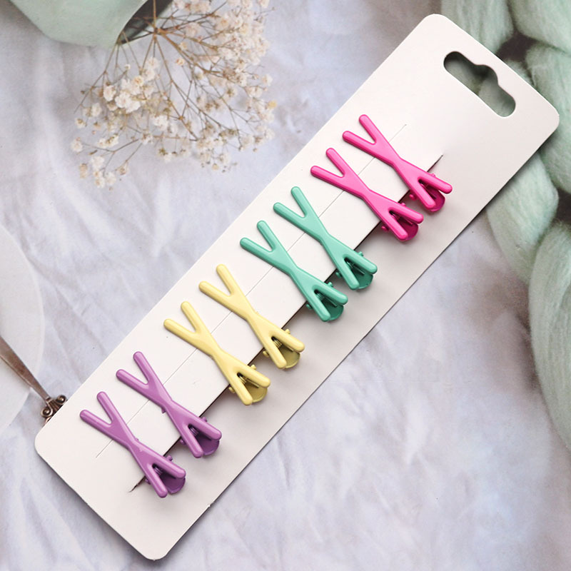 Candy Color Hairpin Female Side Clip Bangs Duckbill Clip Cute Japanese Style Forehead Double Fork Hair Accessories Little Clip