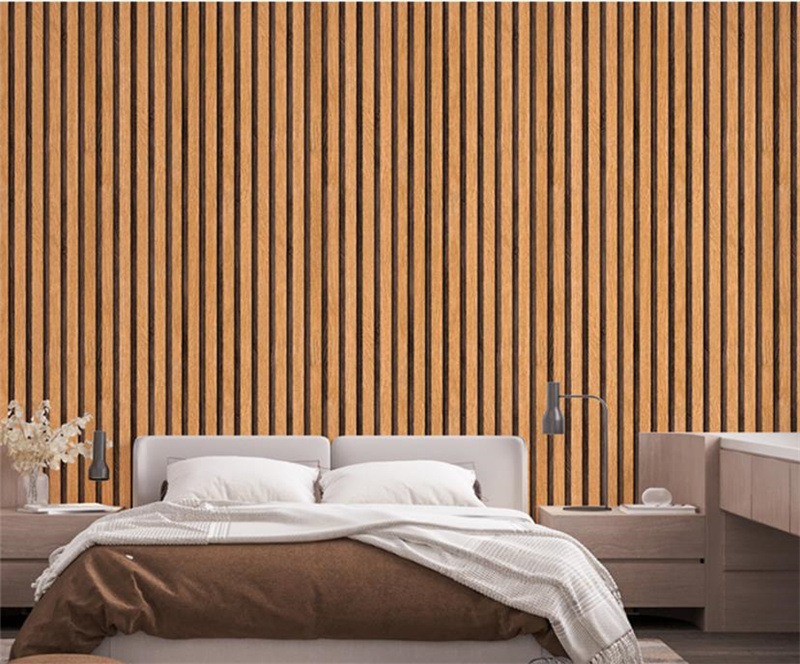 3D Stereo Retro Wood Color Wood Grain Wallpaper PVC Living Room Japanese Tatami Ceiling Wood Grain Wallpaper Manufacturer