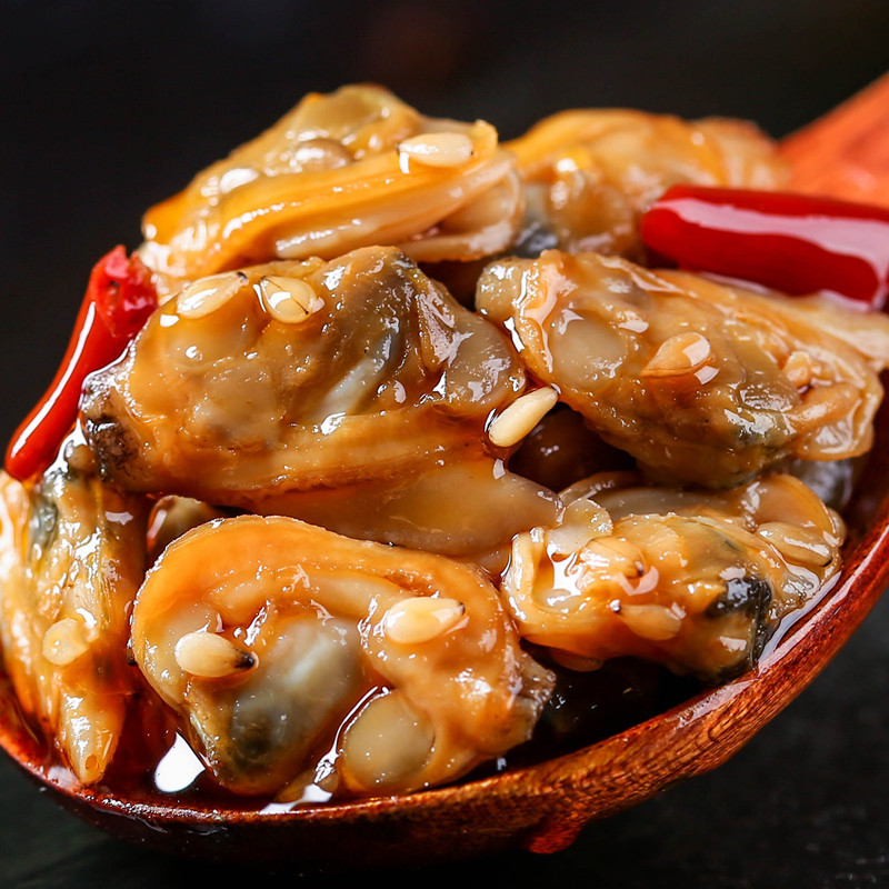 麻辣小海鲜罐头即食蛤蜊肉下饭菜罐装熟食花蛤肉网红小零食下酒菜