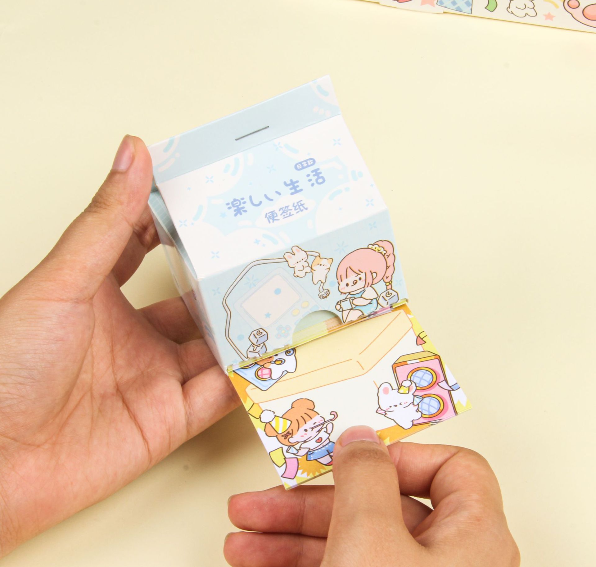 记忆少年日系卡通牛奶盒便签贴纸可爱抽取式便利贴学生备忘便条纸