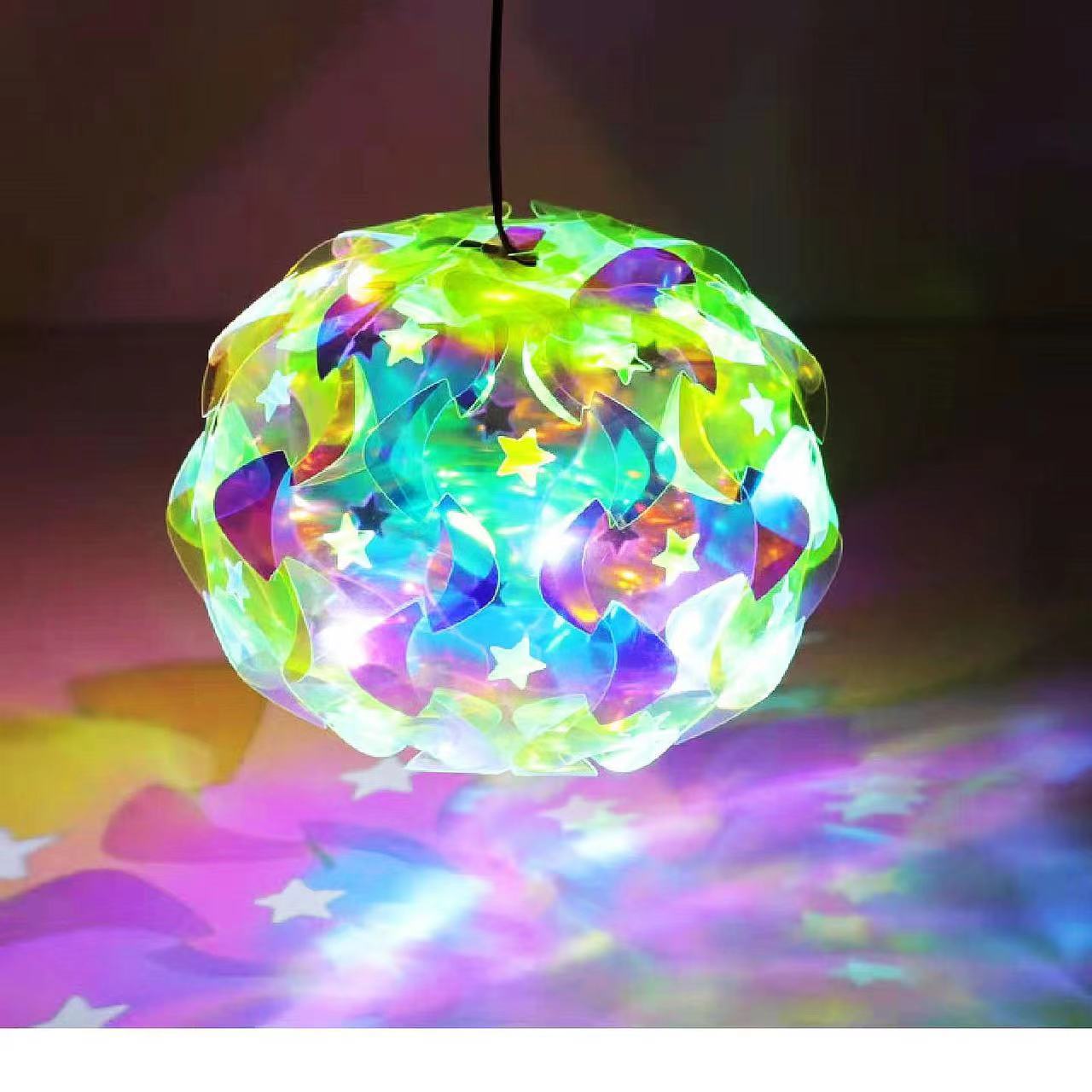 元宵节炫彩手提diy镭射花灯儿童手工益智亲子拼装灯笼球厂价批发