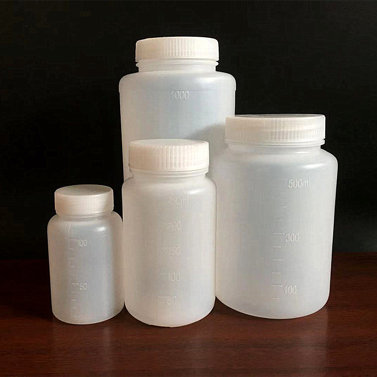 100 250/500/1000ml毫升广口塑料瓶大口试剂瓶样品瓶带刻度带内盖