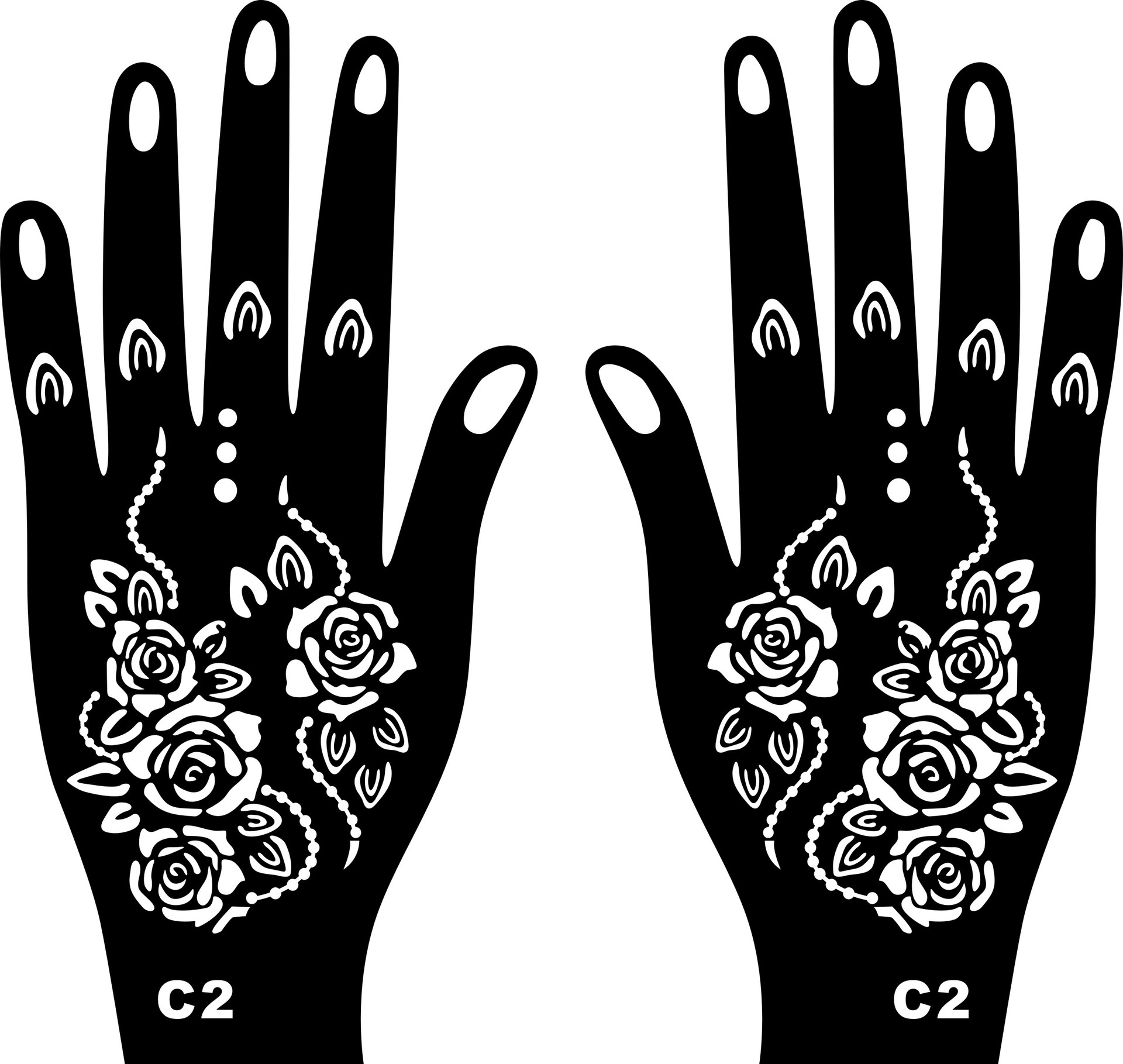 海娜手掌纹身模板印度尼泊尔喷绘镂空大模板原手型彩绘果汁刺青