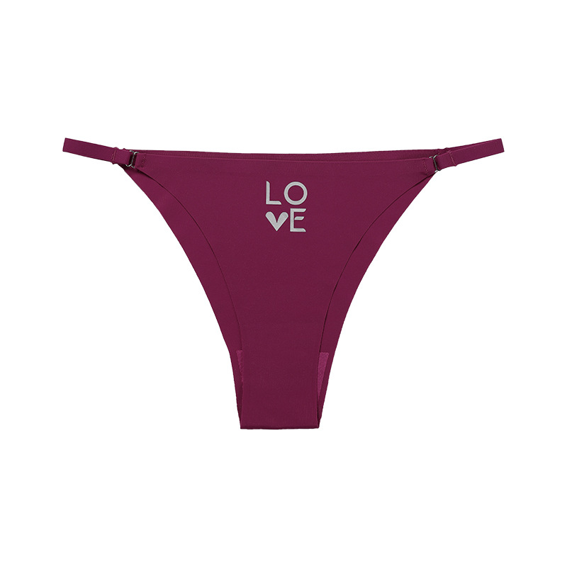 Love Letter Printing Seamless Underwear Women's Thin Belt Cotton Crotch Breathable Sexy Sports Yoga Briefs Foreign Trade