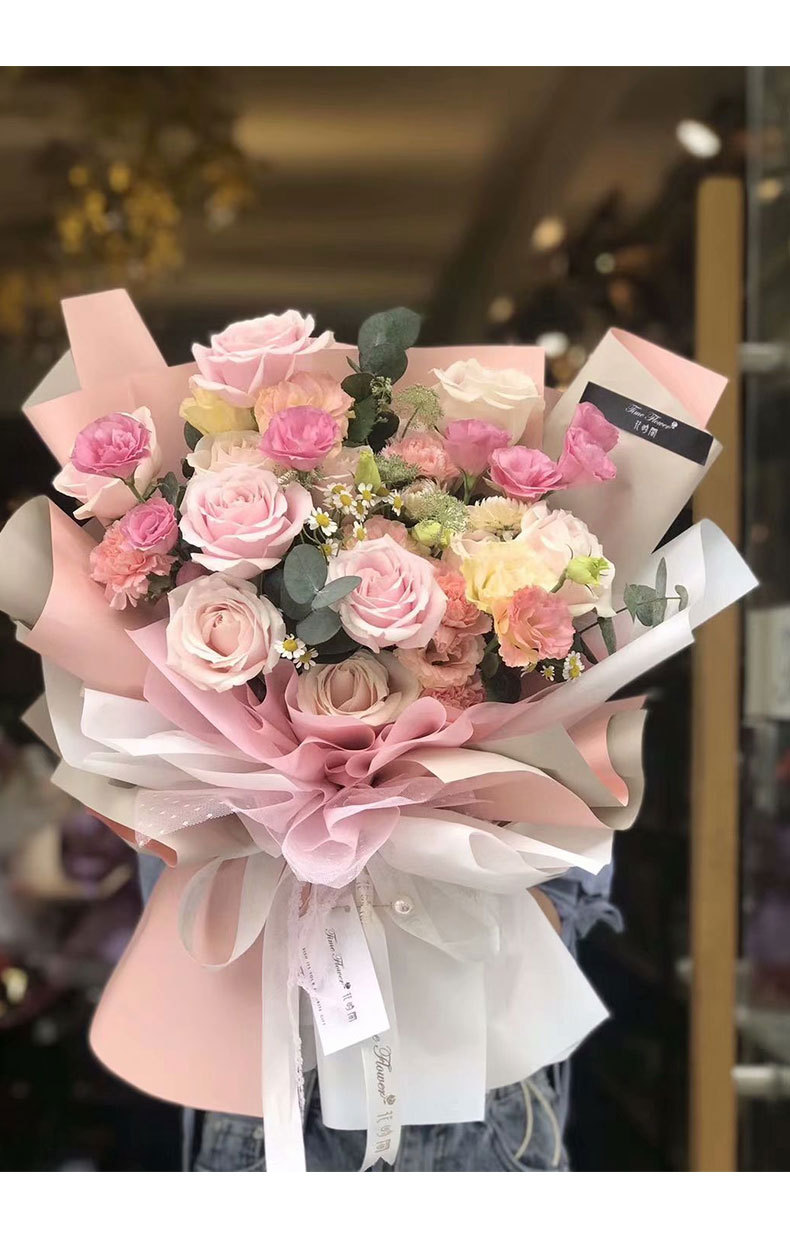 20张双色欧雅纸韩式防水花束礼品花店花艺包装韩菲纸鲜花包装纸