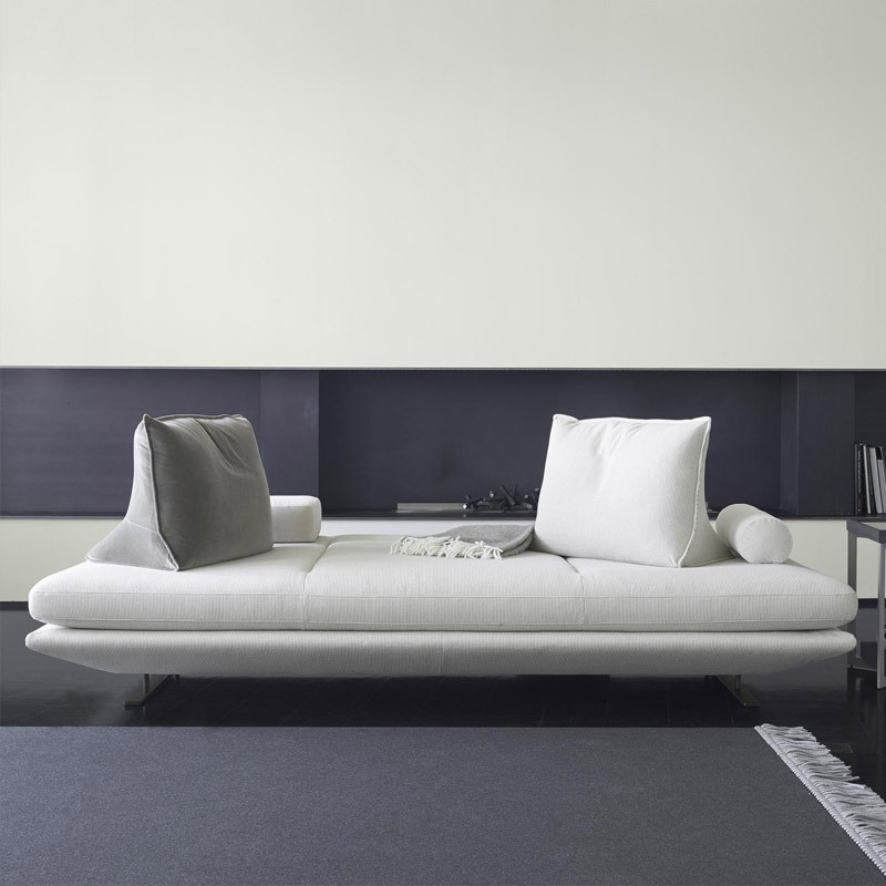 领昂家具 科技布艺沙发小户型贵妃扶手无靠背沙发床双向极简ins风