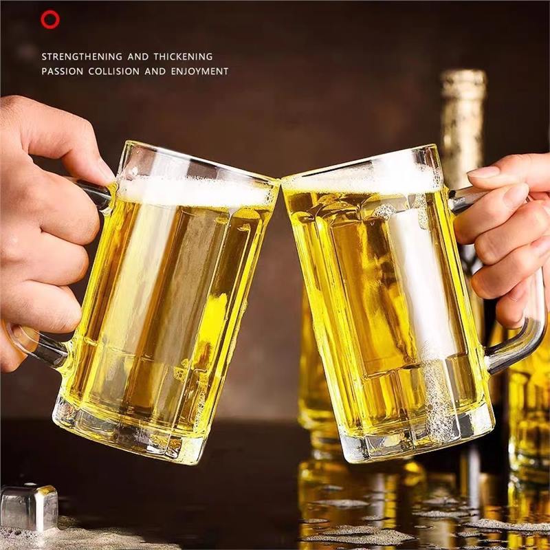 大容量啤酒杯带把玻璃杯加厚扎啤杯英雄杯喝水杯泡茶杯-阿里巴巴