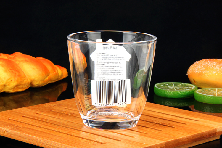 波匠钢化杯玻璃杯带把牛奶杯早餐杯子透明开水水杯茶杯家用