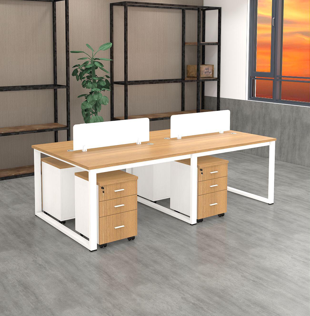 杭州办公家具职员办公桌简约四4人位员工桌办公室厂家办公桌椅组