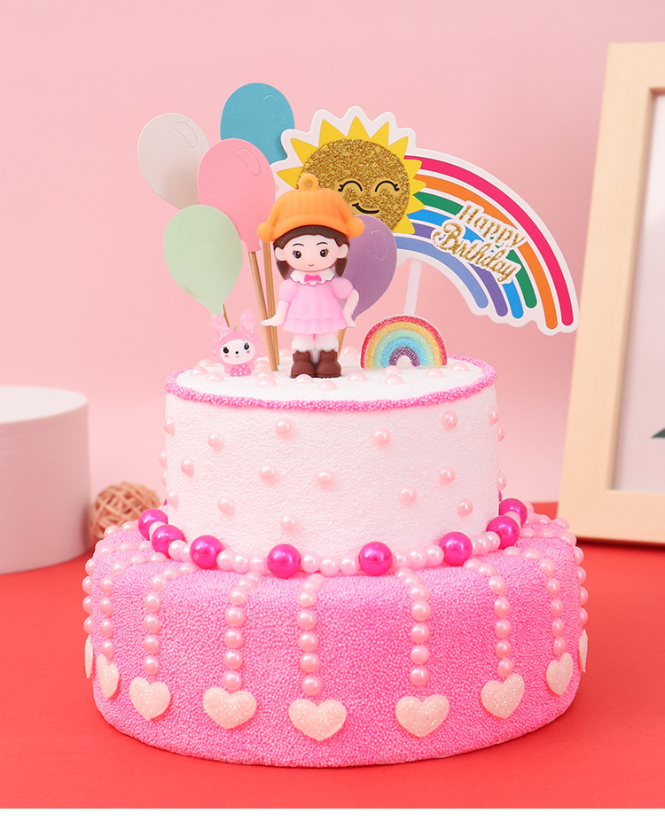 儿童diy双层仿真蛋糕制作材料包雪花泥黏土幼儿园手工生日蛋糕