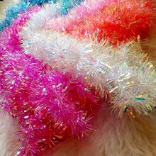 厂家直销2米9cm炫彩毛条彩虹膜彩条圣诞婚礼节日装饰拉花饰品配件