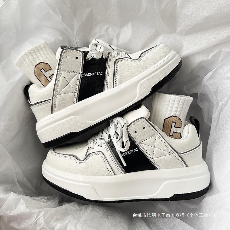 小白鞋男ins小众设计潮流厚底老爹鞋男情侣增高运动休闲鞋子男女