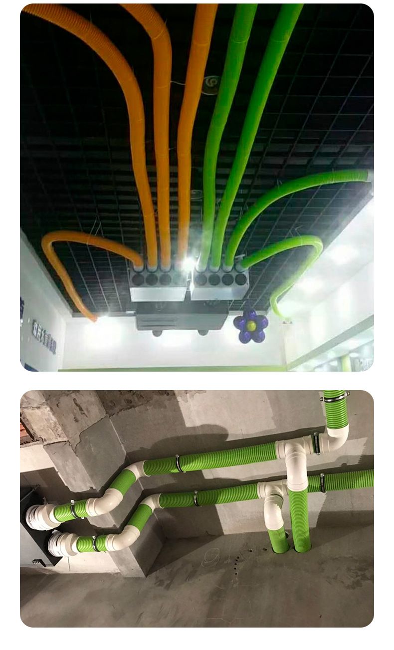 aowes家用商用中央新风系统空调通风pe双层双壁圆形波纹新风管道