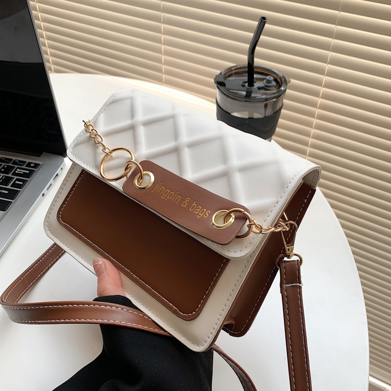 This Year's Popular Bag for Women 2022 New Fashion Color Contrast Rhombic Trendy Women's Mobile Phone Bag Summer Crossbody Small Square Bag
