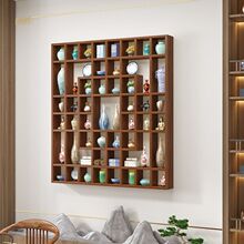 实木格子架墙上置物架茶杯茶壶展示架创意多宝阁格子置物架