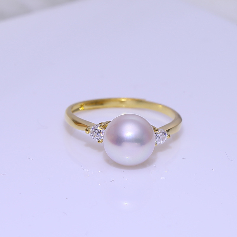 diy饰品配件 s925纯银珍珠戒指空托 经典百搭指环戒托配饰银托