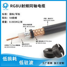 RG8U外贸同轴线缆同轴线馈线射频同轴电缆RF cable同轴线RG8U