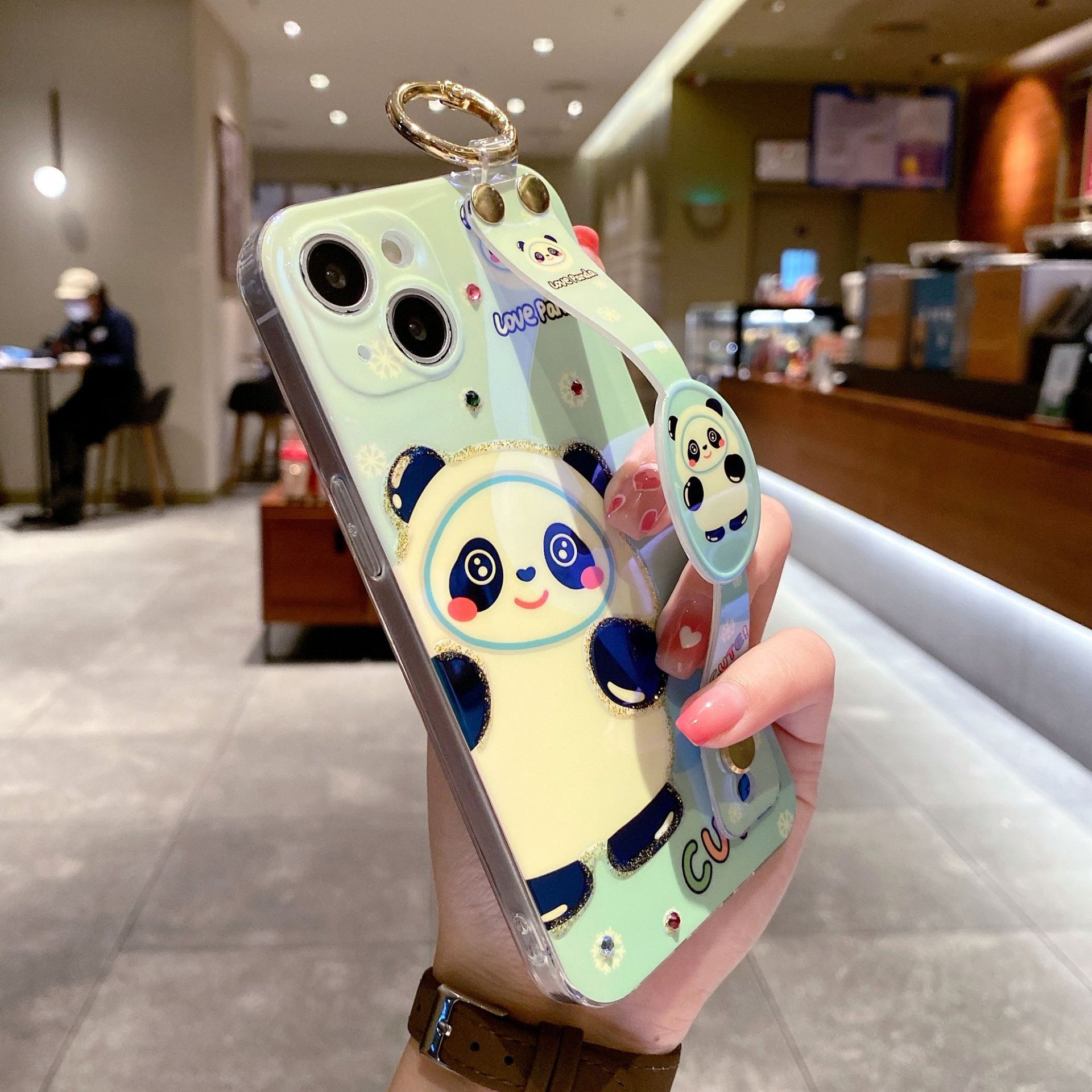 腕带熊猫手机壳适用于华为nova8/mate20荣耀x10荣耀60代发p40