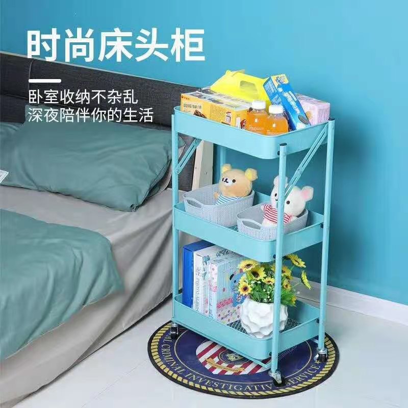 kitchen storage rack multi-tier movable floor trolley beauty car storage article storage shelf vegetable basket trolley