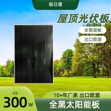 全黑300W30V单晶硅太阳能电池板屋顶发电光伏板厂家现货速发发