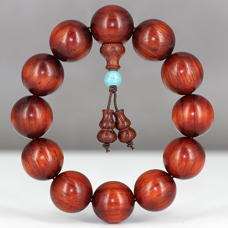 巴西猫眼紫檀顶珠手串2.0 红花梨手链男女情侣款饰品木质文玩佛珠