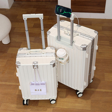 多功能行李箱女拉杆箱男铝框可充电大容量旅行20寸登机密码皮箱甄