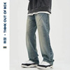 Autumn and winter new pattern American style Retro washing Straight Jeans Easy leisure time High Street vibe Wild pants