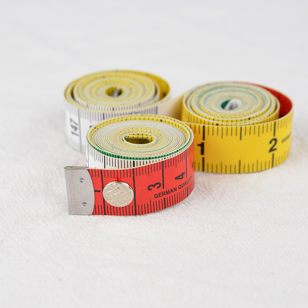 彩色皮尺裁缝尺定制卷尺 带按扣 加厚英寸60in 150cm尺子