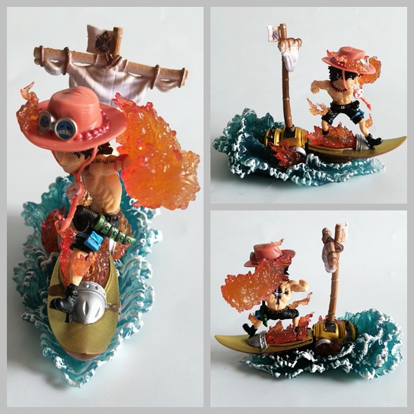 海贼王 g5系列 q版 火力船 火拳艾斯 鬼岛系列 雕像场景 盒装手办