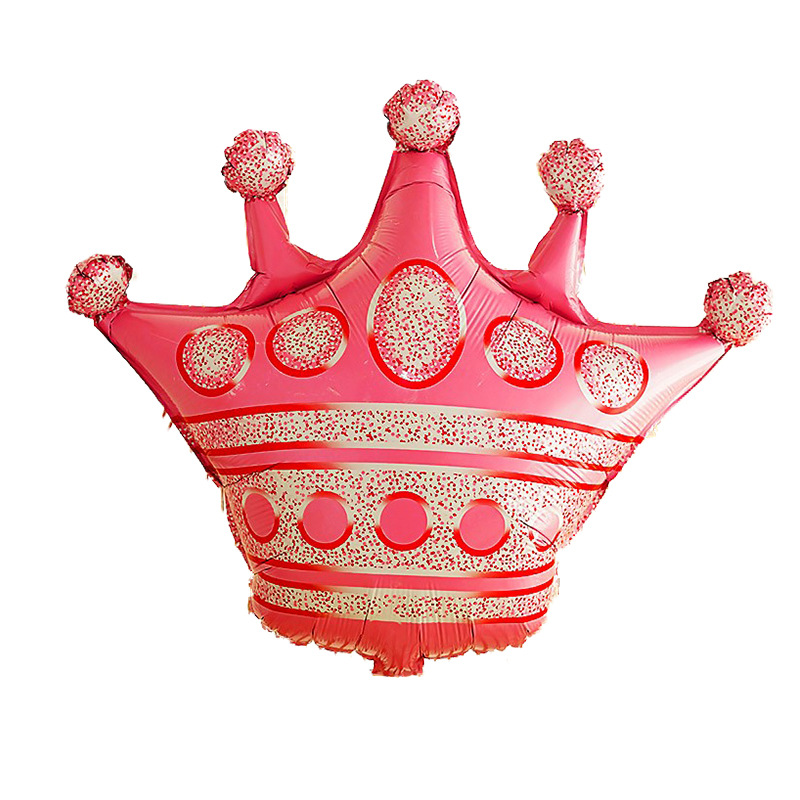 跨境大号公主金色粉色皇冠铝膜生日装饰派对布置儿童场景气球批发