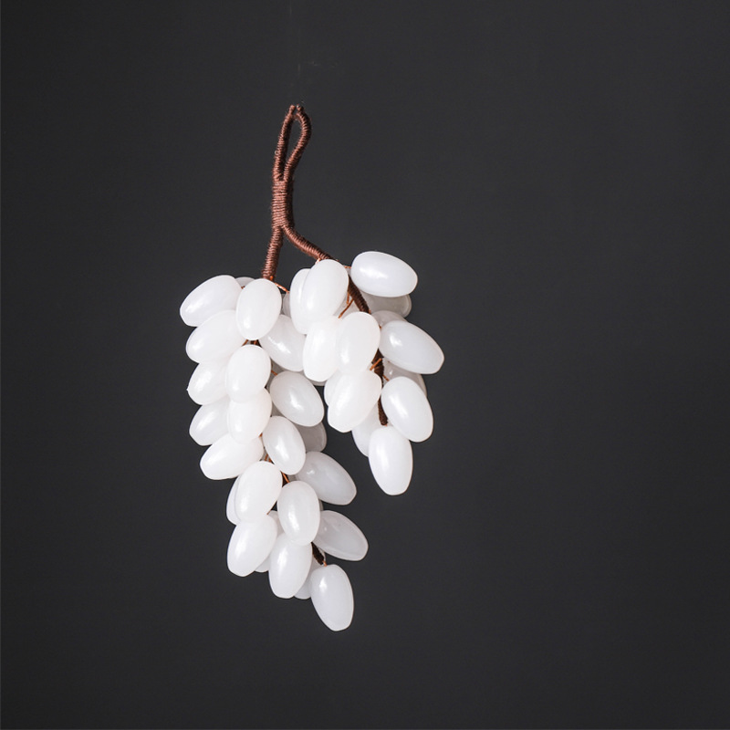 新中式一级巴基斯坦白玉葡萄摆件笔架挂件样板间家居饰品客厅装饰