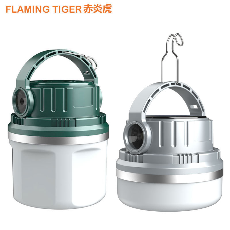 Cross-Border Outdoor Camping Lantern Solar Charging Camping Lamp Led Bulb Household Emergency Night Market Lamp for Booth