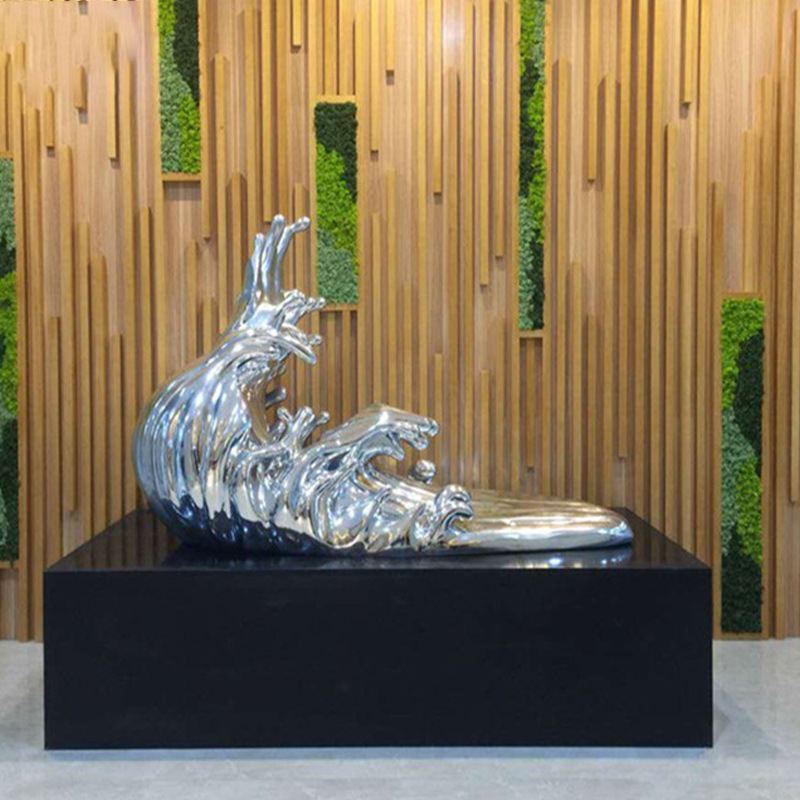 不锈钢浪花雕塑波浪海浪镜面不锈钢雕塑创意抽象不锈钢金属雕塑