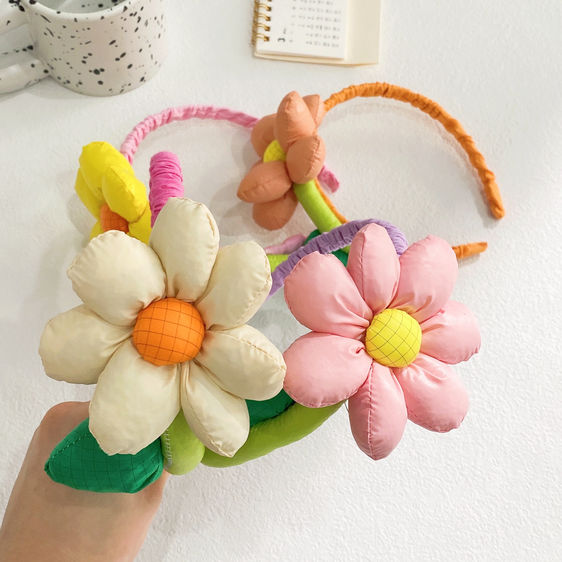 新款女童春天塞太空棉立体花朵发箍小女孩幼儿园头箍韩版大花发饰