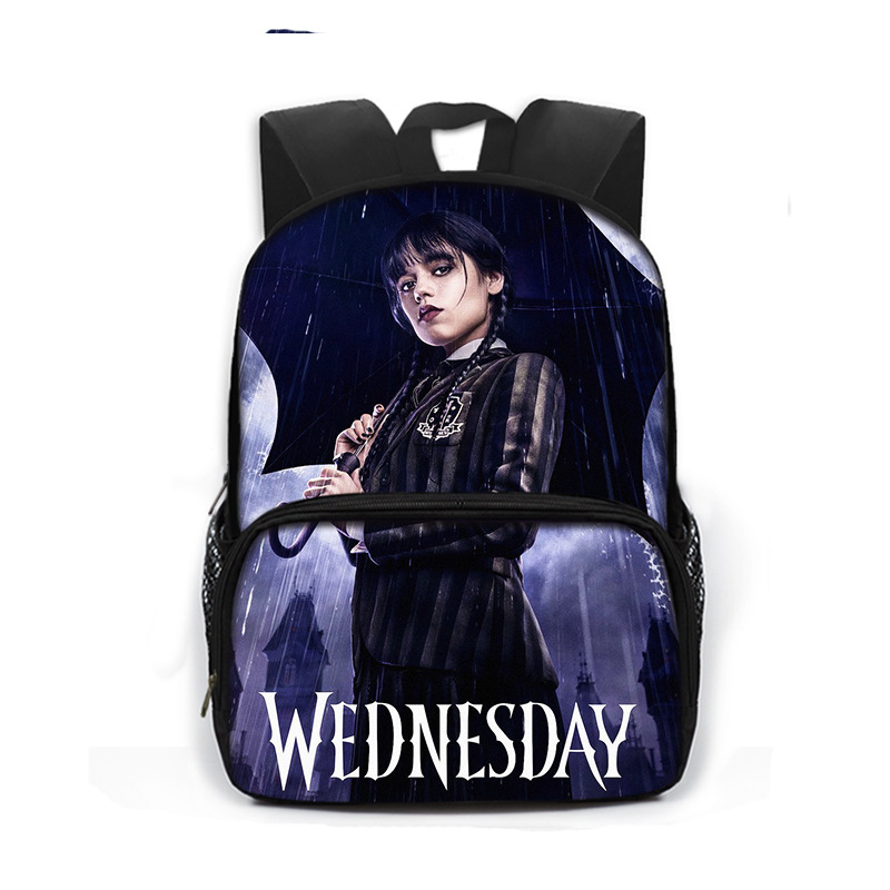 2023 New Wednesday Addams Primary School Student Schoolbag Polyester Backpack Wednesday Children Backpack