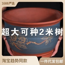 花盆大号特大号超大口径30以上的陶瓷紫砂高花盆高筒家用种树盆栽