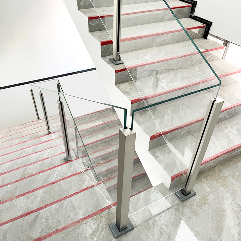 金日盛家用加厚内卡槽不锈钢楼梯扶手玻璃免开孔立柱阳台护栏栏杆