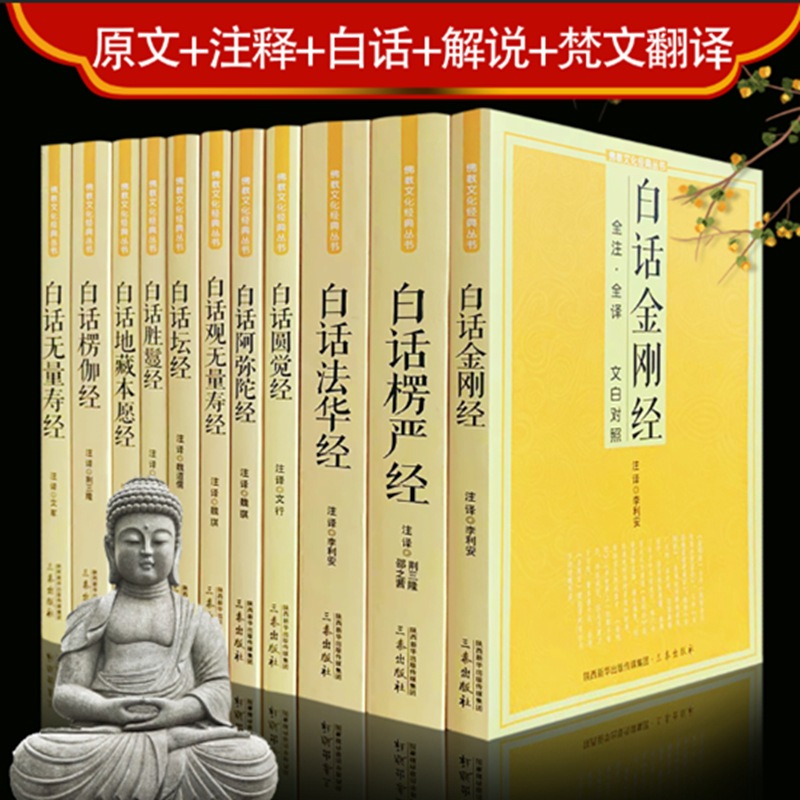 佛经佛教十三经佛学经典书籍全套11册原文注释译文白对照白话法华