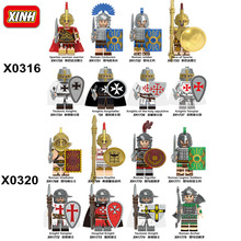 欣宏X0316中古罗马士兵圣殿骑士斯巴达X0320积木人仔益智儿童玩具