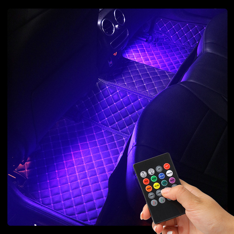 Car Foot Ambience Light Car for Car Retrofitting Atmosphere Light Usb Wireless Interior Led Light Bar Transformation