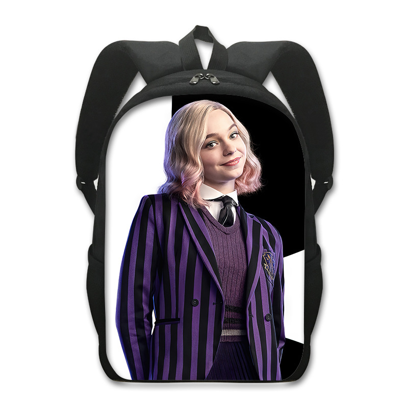 Wednesday Addams Primary School Student Schoolbag Polyester Creative Comfortable Backpack Wednesday Children's Computer Bag